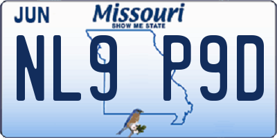 MO license plate NL9P9D