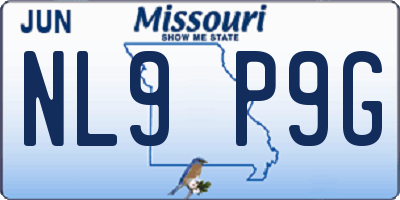 MO license plate NL9P9G