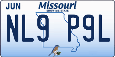 MO license plate NL9P9L