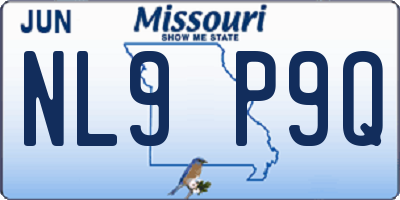 MO license plate NL9P9Q