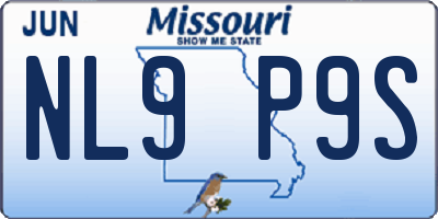 MO license plate NL9P9S
