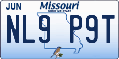 MO license plate NL9P9T