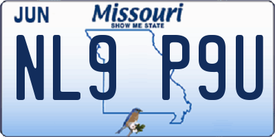 MO license plate NL9P9U