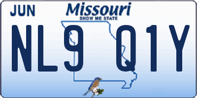 MO license plate NL9Q1Y