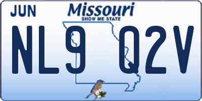 MO license plate NL9Q2V