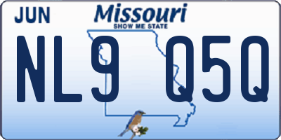 MO license plate NL9Q5Q