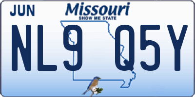 MO license plate NL9Q5Y