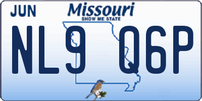 MO license plate NL9Q6P