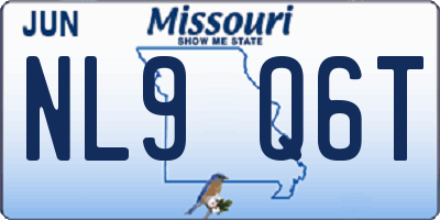 MO license plate NL9Q6T