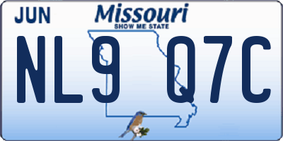 MO license plate NL9Q7C