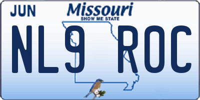 MO license plate NL9R0C