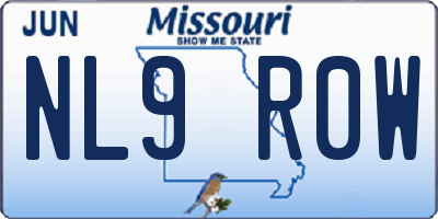 MO license plate NL9R0W