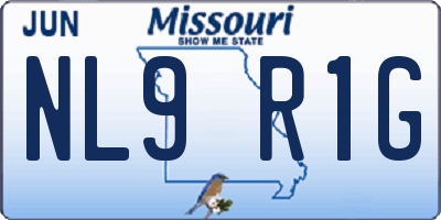 MO license plate NL9R1G