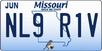 MO license plate NL9R1V