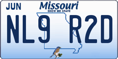 MO license plate NL9R2D