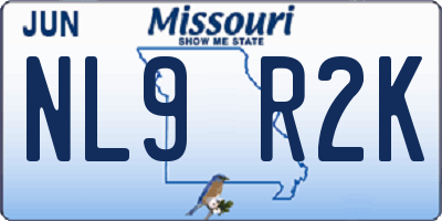 MO license plate NL9R2K