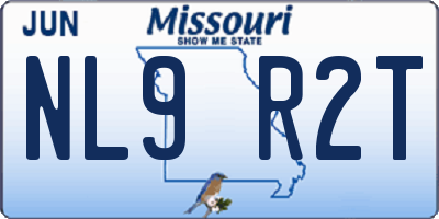 MO license plate NL9R2T