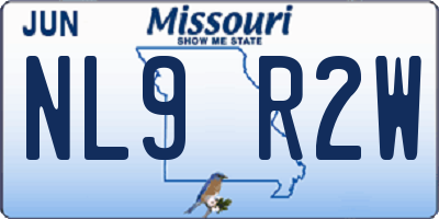 MO license plate NL9R2W