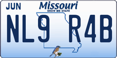 MO license plate NL9R4B