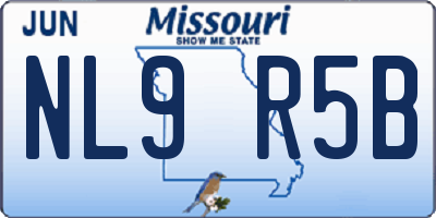 MO license plate NL9R5B