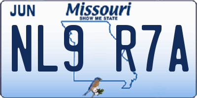 MO license plate NL9R7A