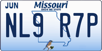 MO license plate NL9R7P
