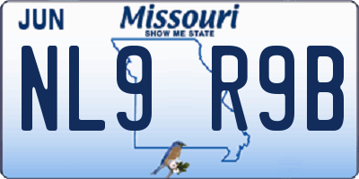 MO license plate NL9R9B