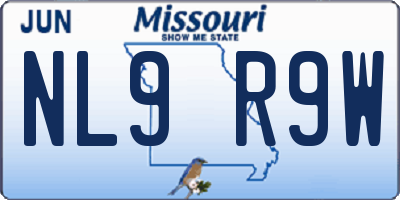 MO license plate NL9R9W