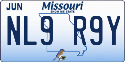 MO license plate NL9R9Y
