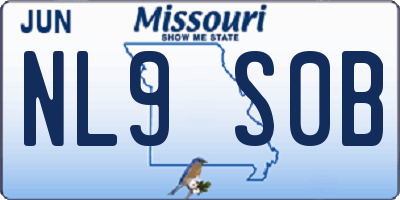 MO license plate NL9S0B