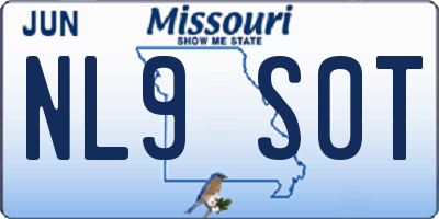 MO license plate NL9S0T