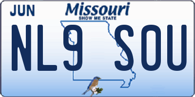MO license plate NL9S0U