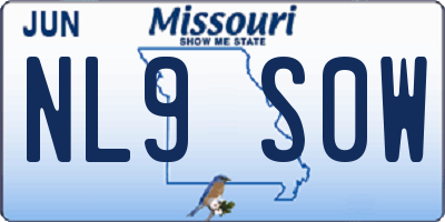 MO license plate NL9S0W