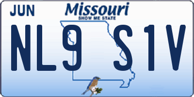 MO license plate NL9S1V