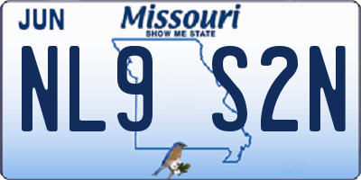 MO license plate NL9S2N