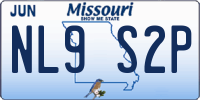 MO license plate NL9S2P