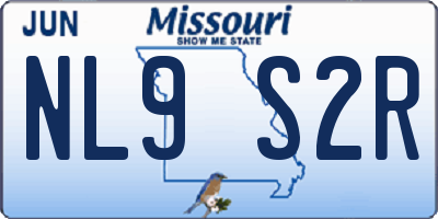 MO license plate NL9S2R