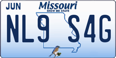 MO license plate NL9S4G