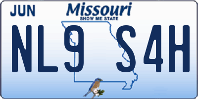 MO license plate NL9S4H