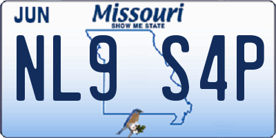 MO license plate NL9S4P