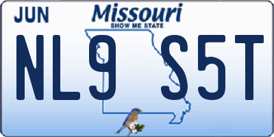 MO license plate NL9S5T
