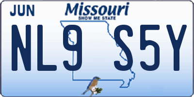 MO license plate NL9S5Y