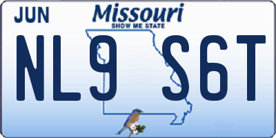 MO license plate NL9S6T