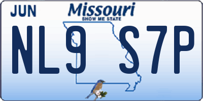 MO license plate NL9S7P