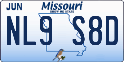 MO license plate NL9S8D