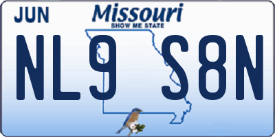 MO license plate NL9S8N