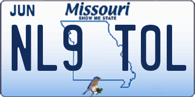 MO license plate NL9T0L