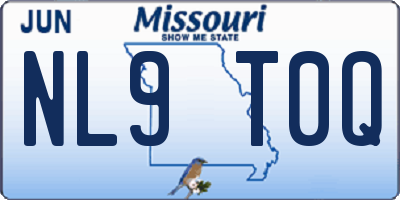 MO license plate NL9T0Q