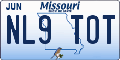 MO license plate NL9T0T