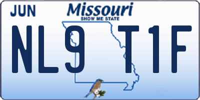 MO license plate NL9T1F